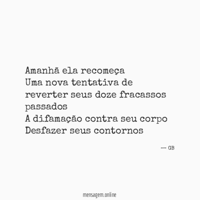Amanhã ela recomeça Uma nova tentativa de reverter seus