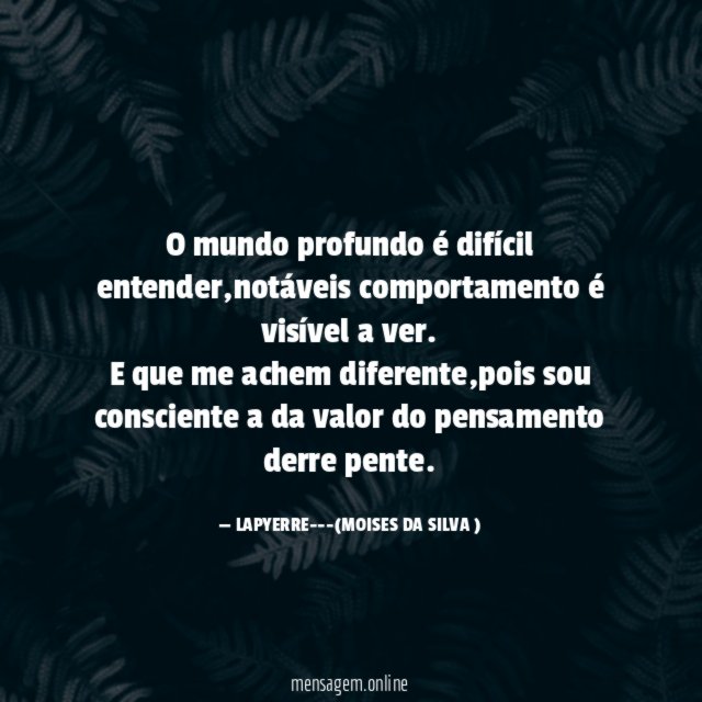 O mundo profundo é difícil entender