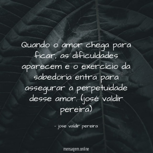 Quando o amor chega para ficar