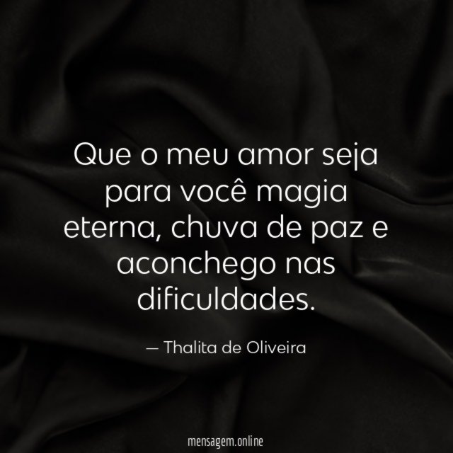 Que o meu amor seja para você magia eterna