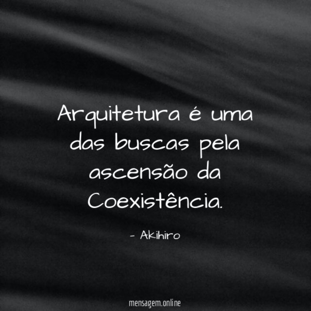 Arquitetura é uma das buscas pela ascensão da Coexistência
