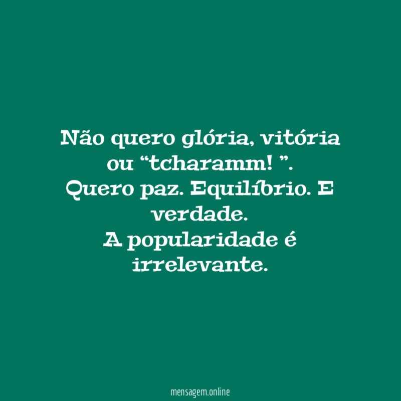 Não quero glória