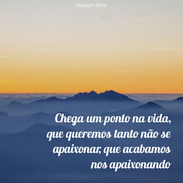 Chega um ponto na vida