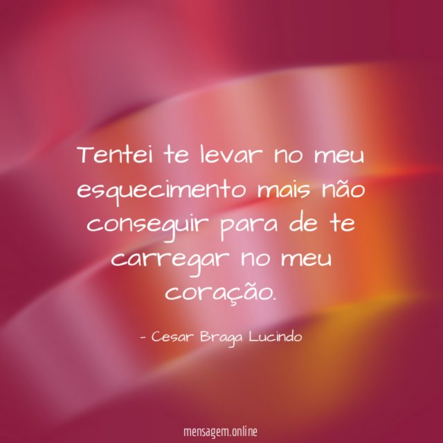 Tentei te levar no meu esquecimento mais não