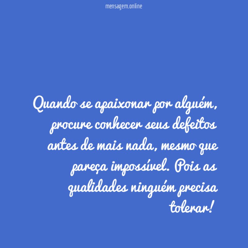 Quando se apaixonar por alguém