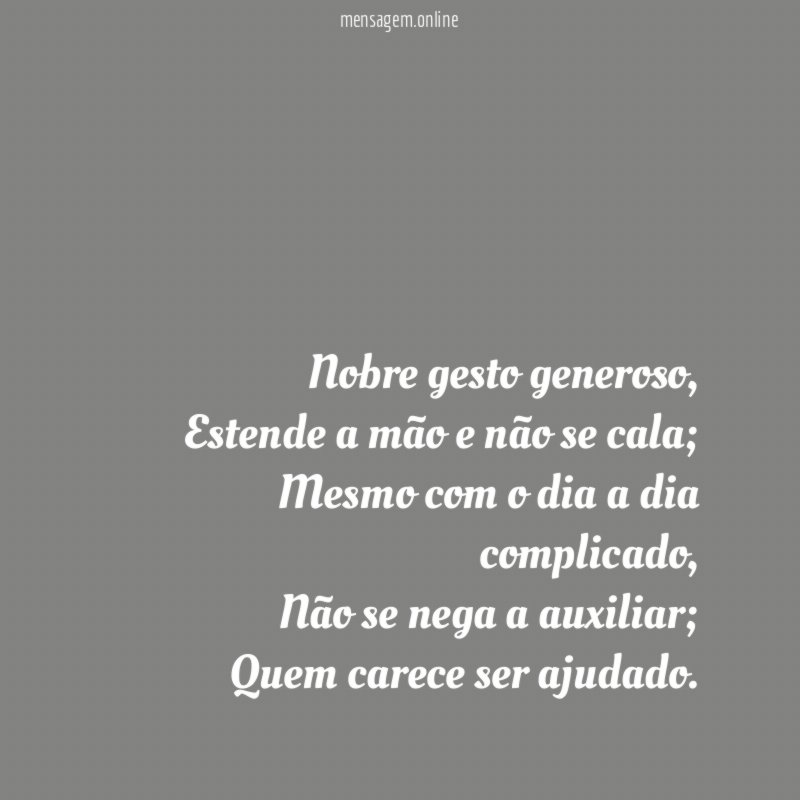 Nobre gesto generoso