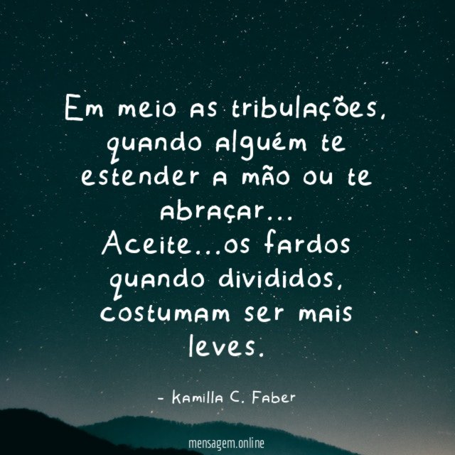 Em meio as tribulações
