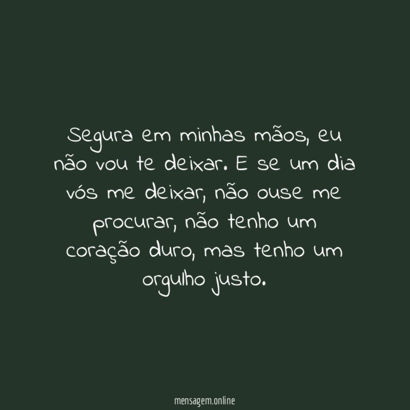 Segura em minhas mãos