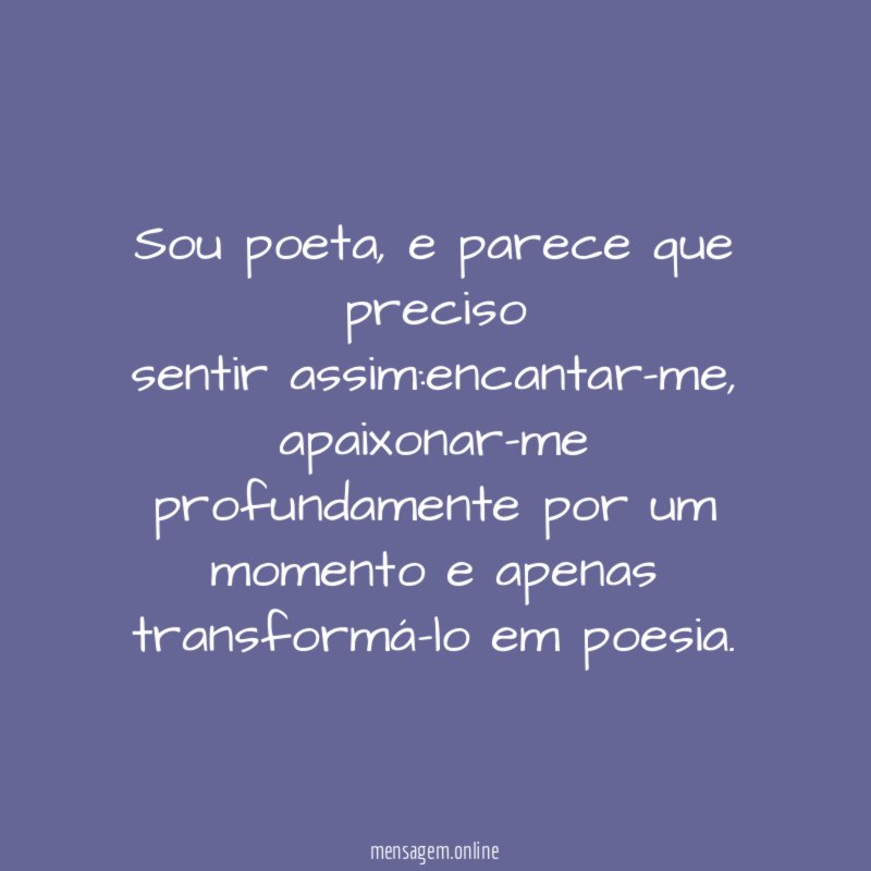 Sou poeta