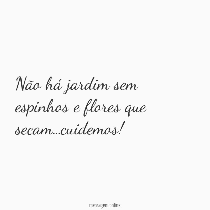 Não há jardim sem espinhos e flores que secam