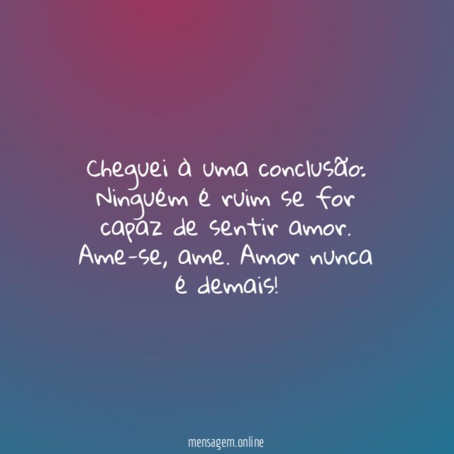 Cheguei à uma conclusão