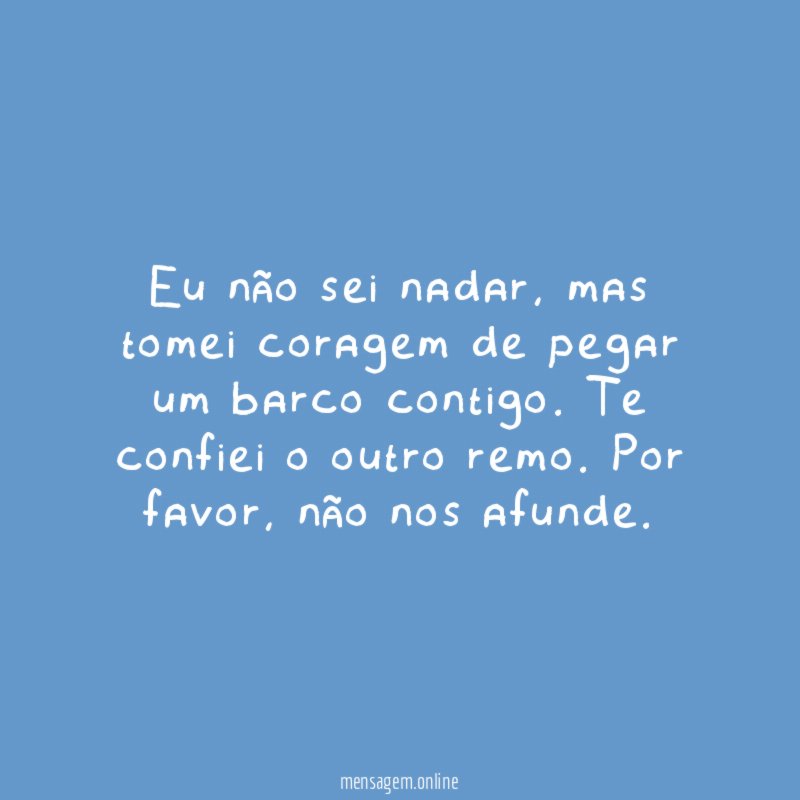 Eu não sei nadar