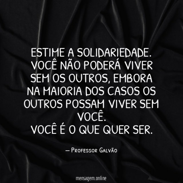 Estime a solidariedade