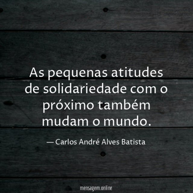 As pequenas atitudes de solidariedade com o próximo