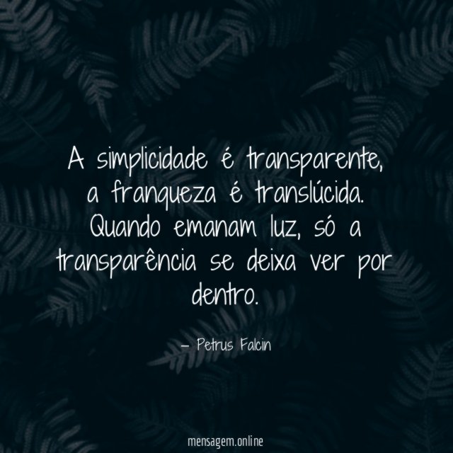 A simplicidade é transparente