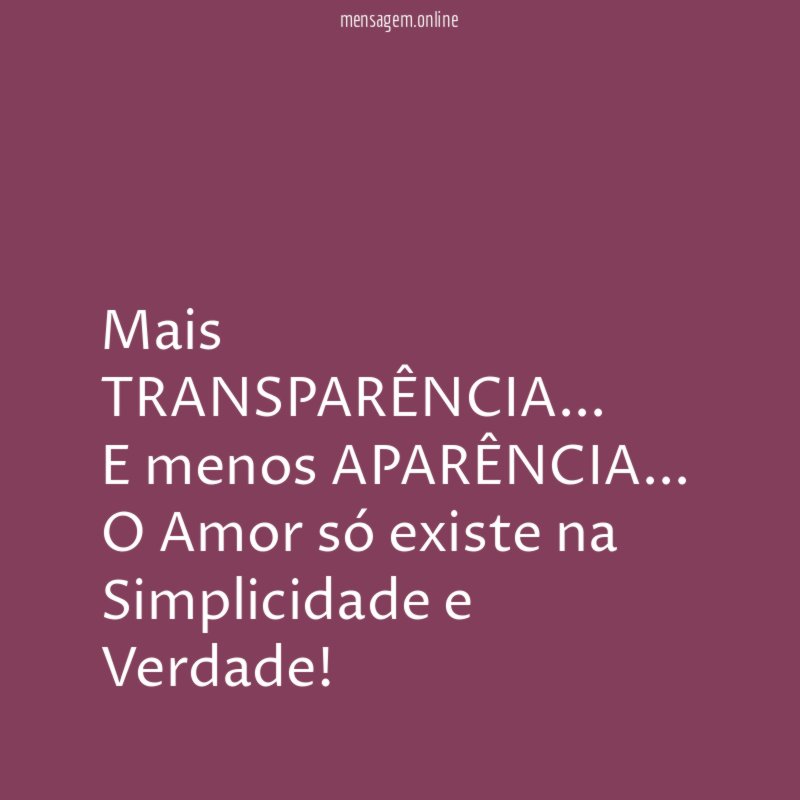 Mais TRANSPARÊNCIA