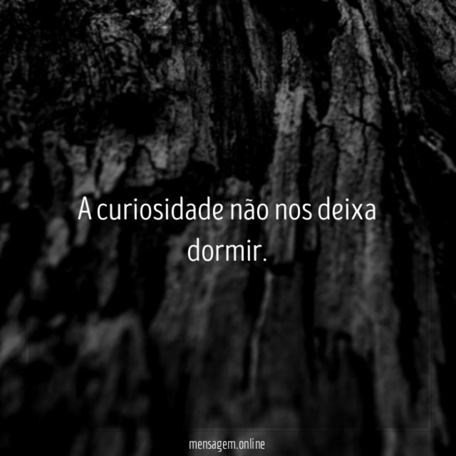 A curiosidade não nos deixa dormir