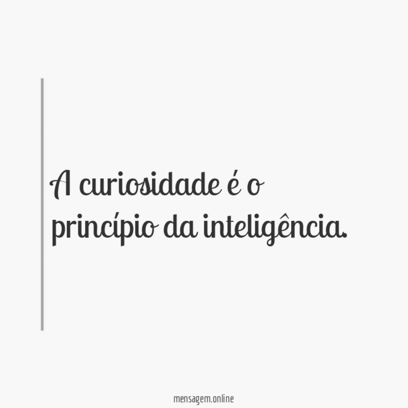 A curiosidade é o princípio da inteligência
