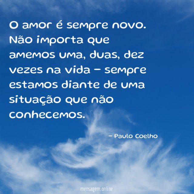 O amor é sempre novo