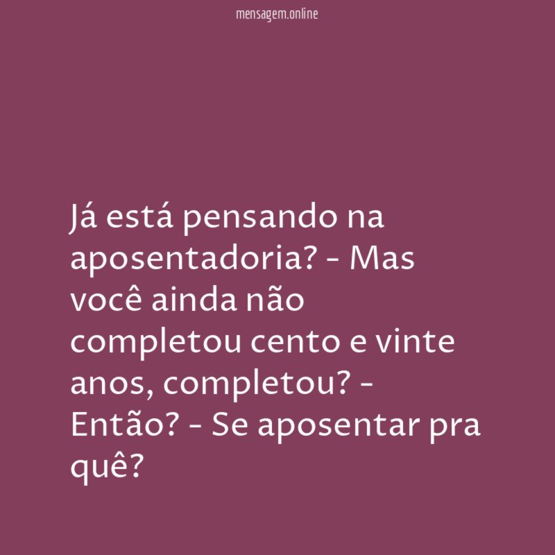 Já está pensando na aposentadoria