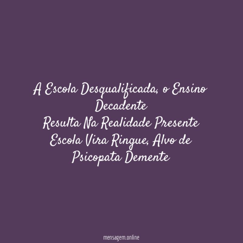 A Escola Desqualificada
