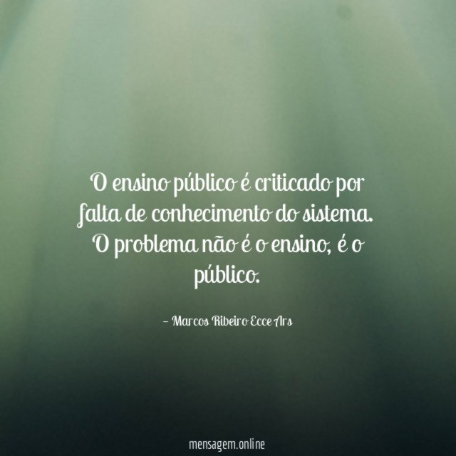 O ensino público é criticado por falta de conhecimento do sistema