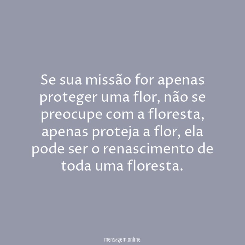 Se sua missão for apenas proteger uma flor