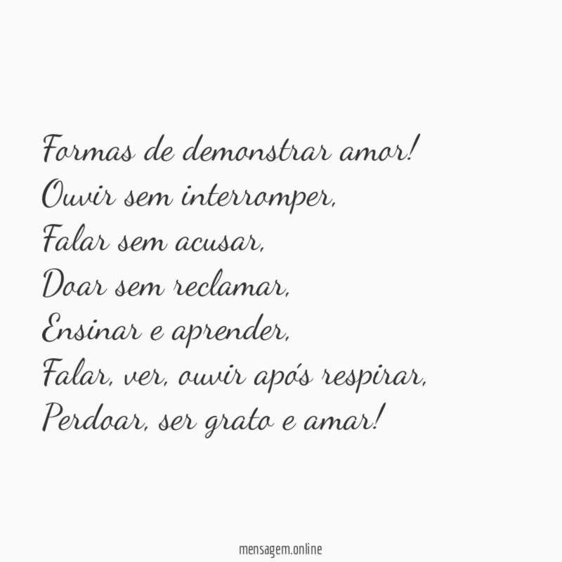 Formas de demonstrar amor