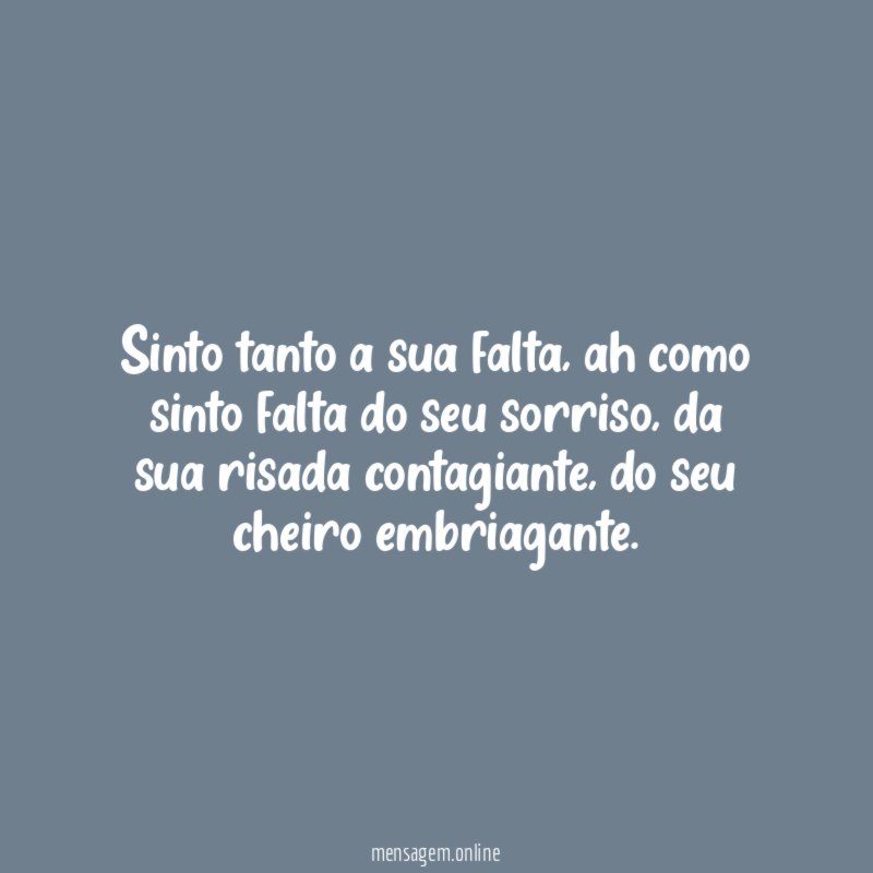 Sinto tanto a sua falta