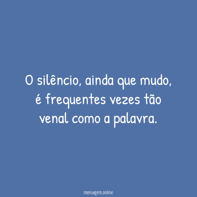 O silêncio