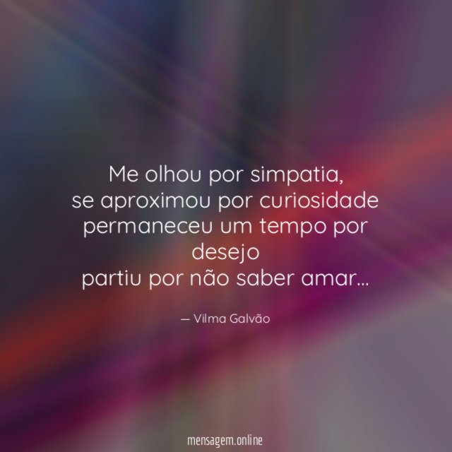 Me olhou por simpatia