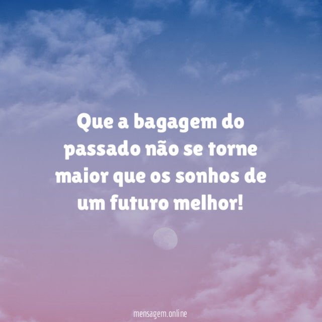 Que a bagagem do passado não se torne