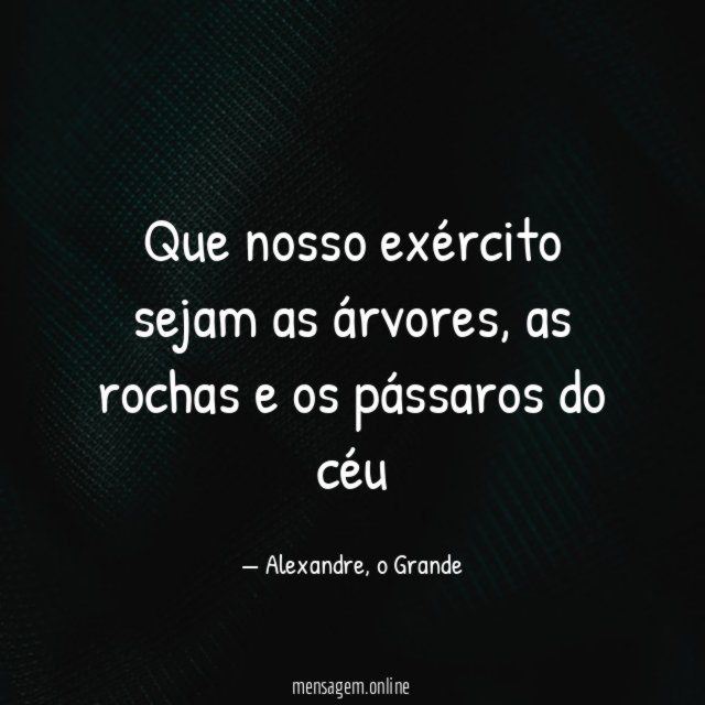 Que nosso exército sejam as árvores