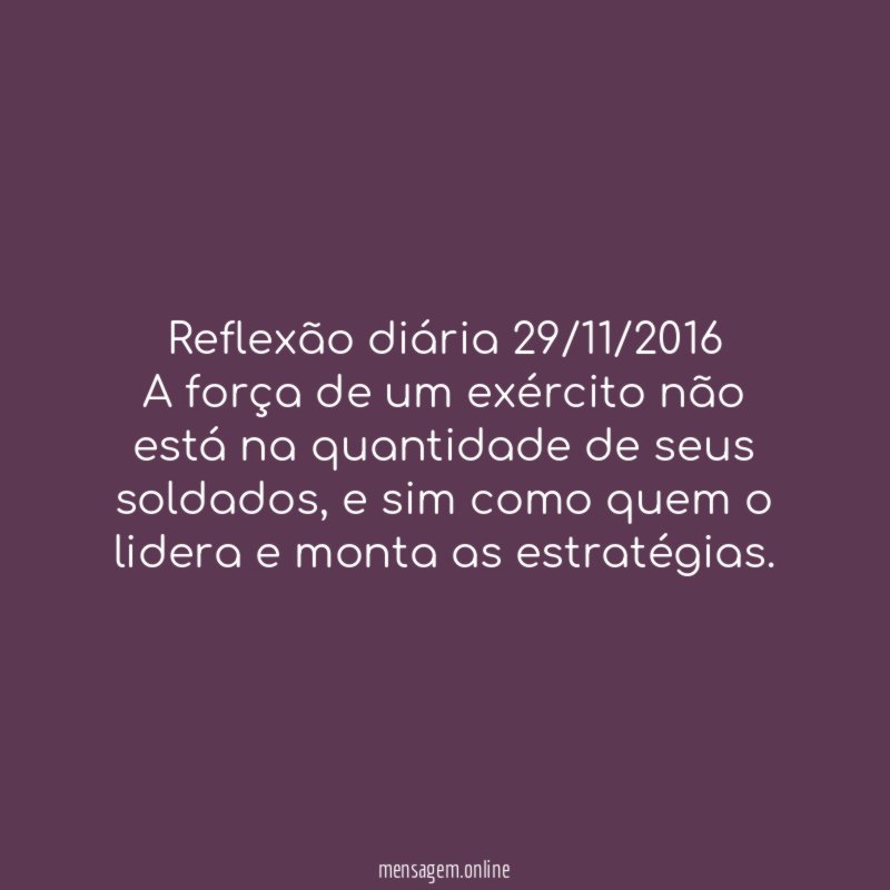 Reflexão diária 29/11/2016