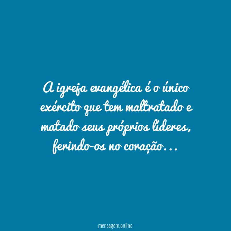 A igreja evangélica é o único exército que