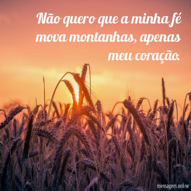 Não quero que a minha fé mova montanhas