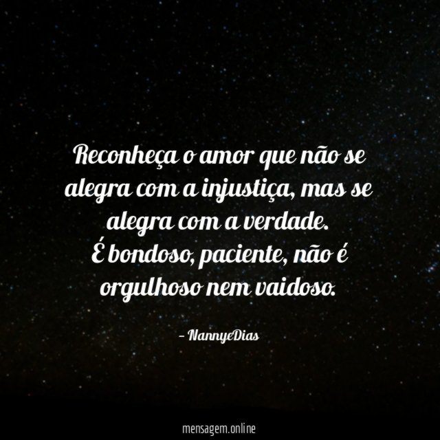 Reconheça o amor que não se alegra com