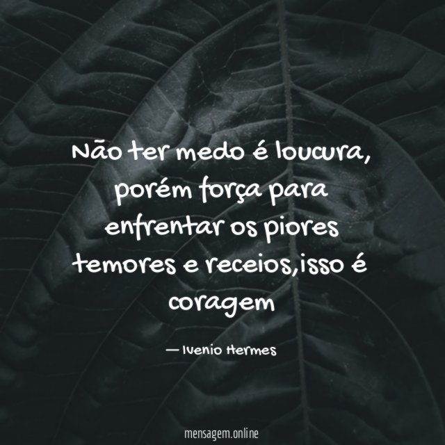 Não ter medo é loucura