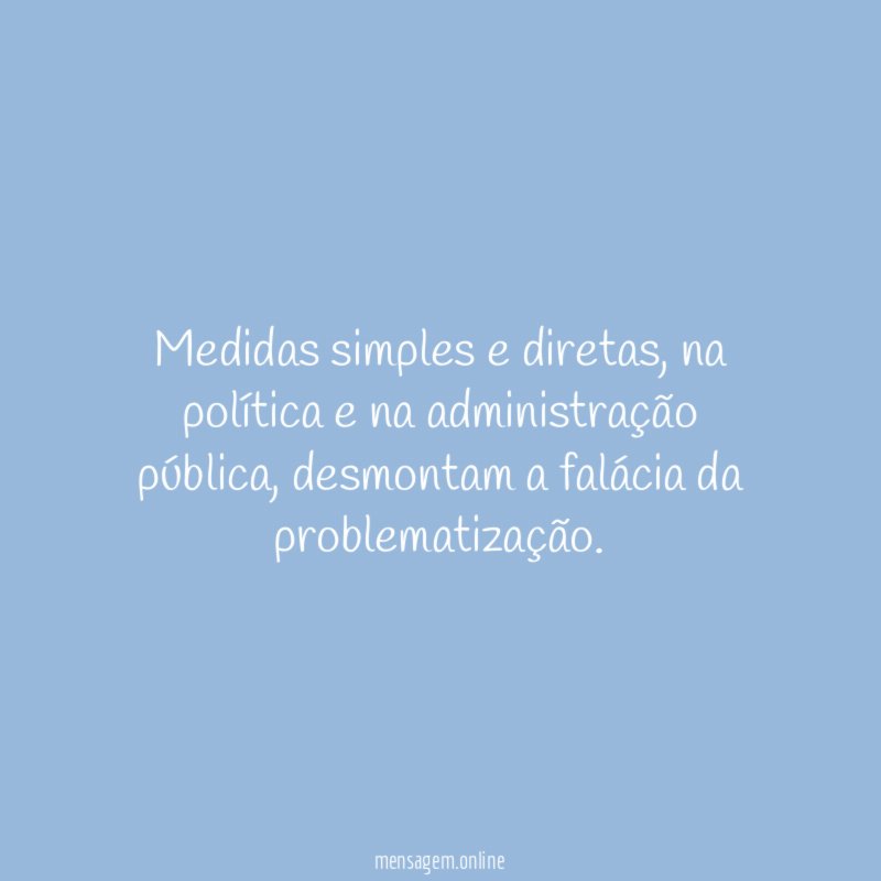 Medidas simples e diretas