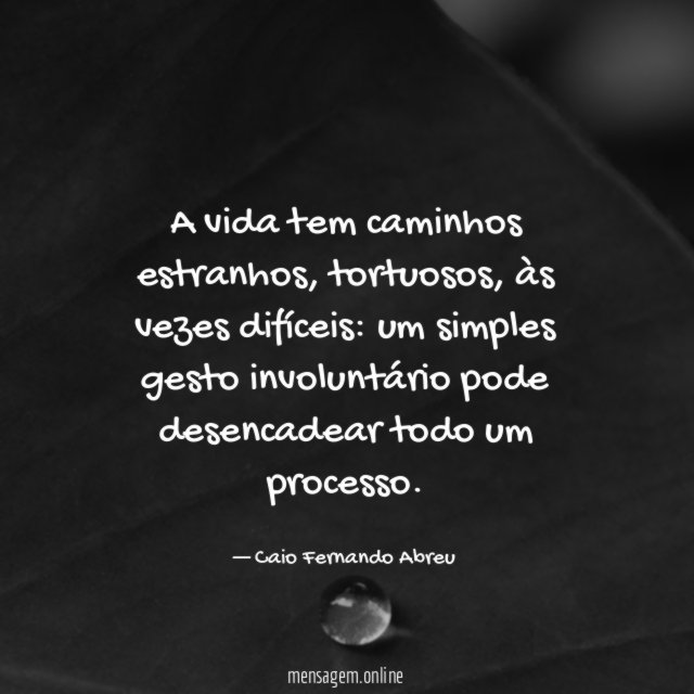 A vida tem caminhos estranhos