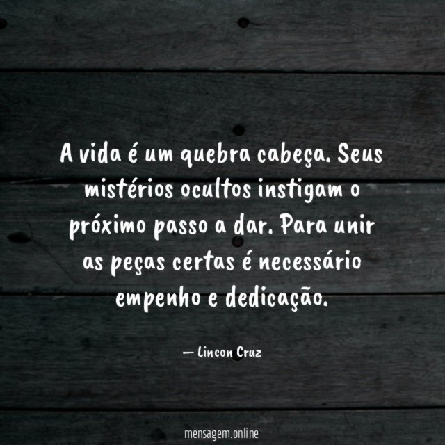 A vida é um quebra cabeça