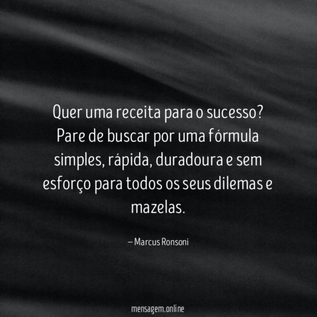 Quer uma receita para o sucesso