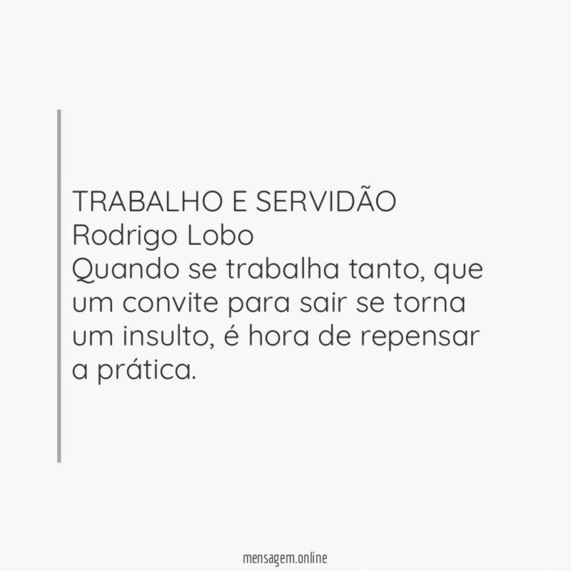 TRABALHO E SERVIDÃO