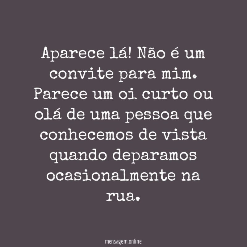 Aparece lá