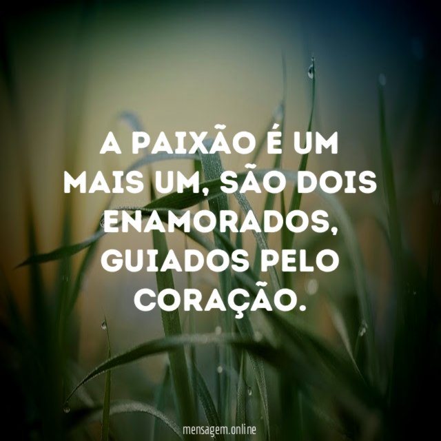 A paixão é um mais um