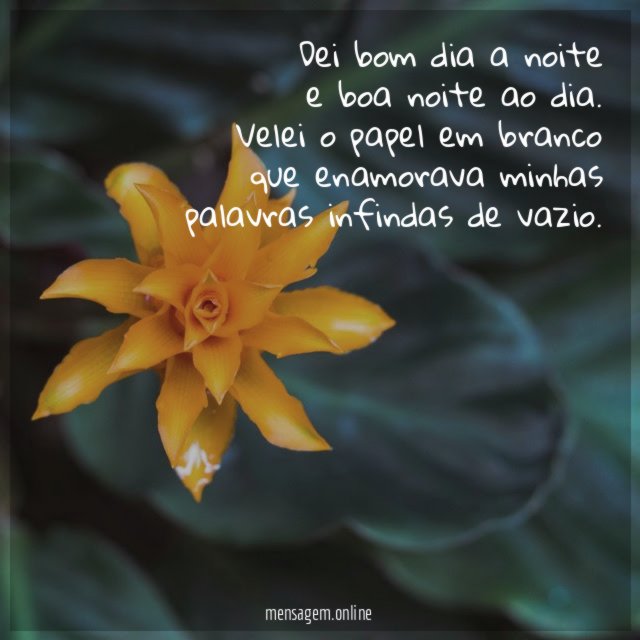 Dei bom dia a noite
e boa noite ao dia.