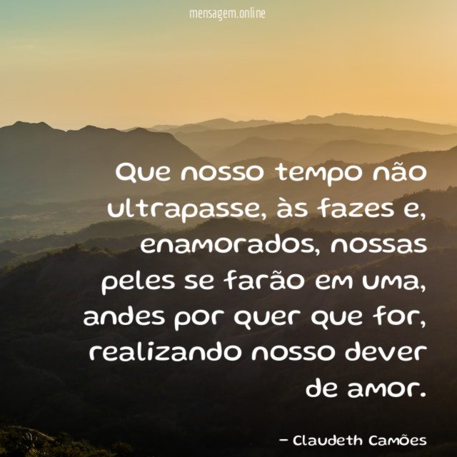 Que nosso tempo não ultrapasse