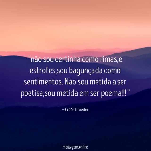'não sou certinha como rimas