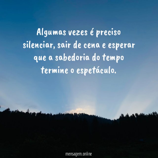 Algumas vezes é preciso silenciar