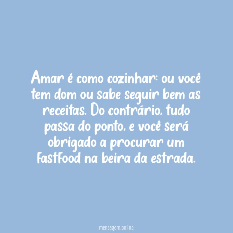 Amar é como cozinhar